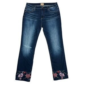 Driftwood Colette Classic Fit Embroidered Floral Straight Leg Jeans Size 31/29
